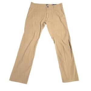 Kuhl SLAX Pants Mens 36x32 Beige Cotton Nylon Stretch Chino Klassik Fit Casual
